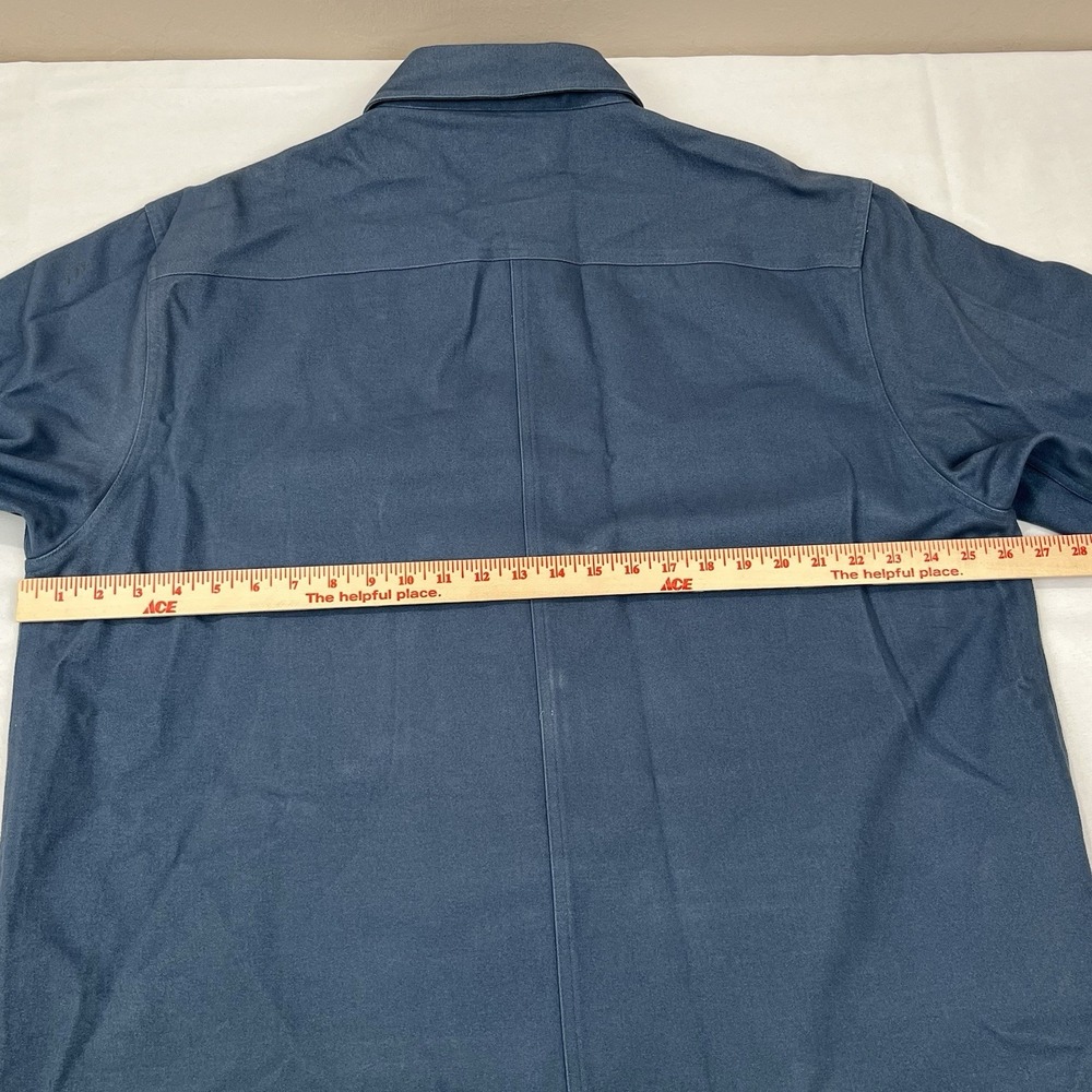 Levis‎ Chamois Flannel Shirt XL Jacket Shacket Pockets Lined Slate Blue - Picture 11 of 12